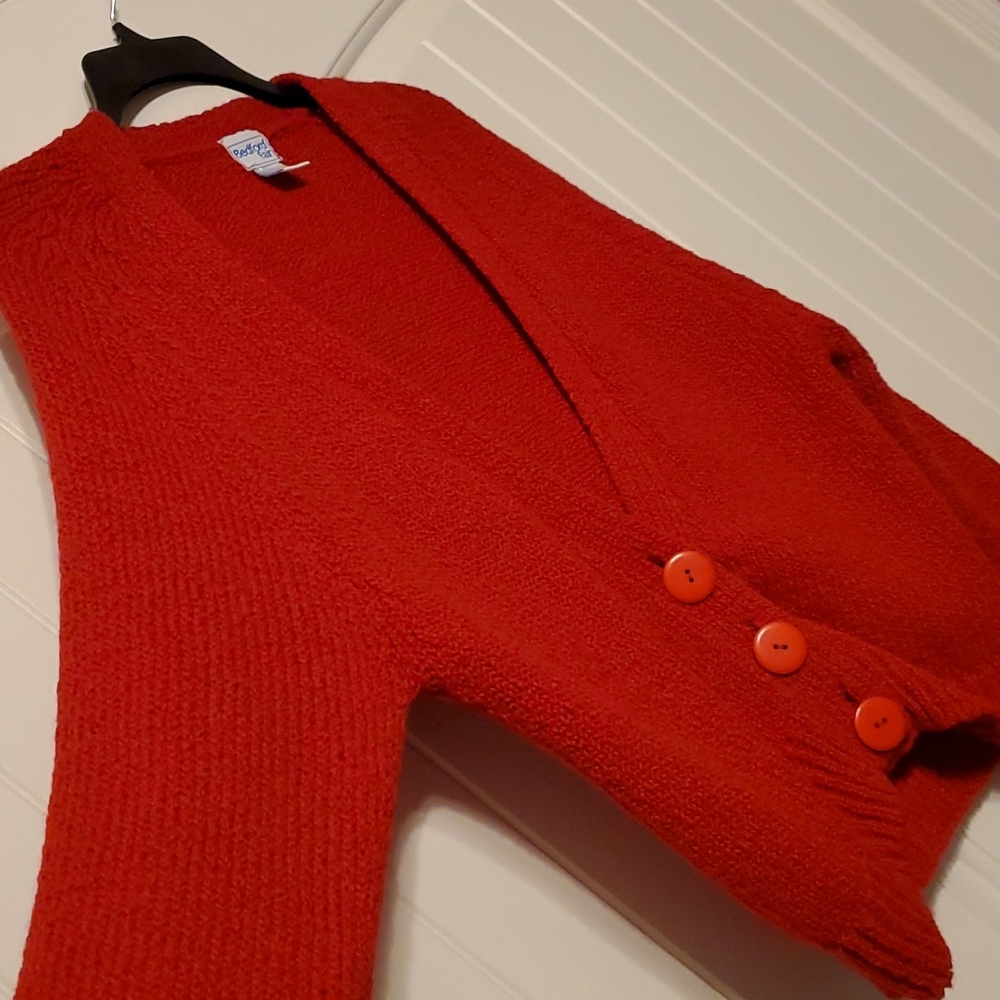 Vintage Bedford Fair Red Cardigan - Size SP